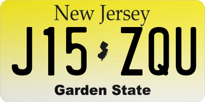 NJ license plate J15ZQU