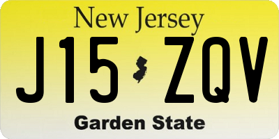 NJ license plate J15ZQV