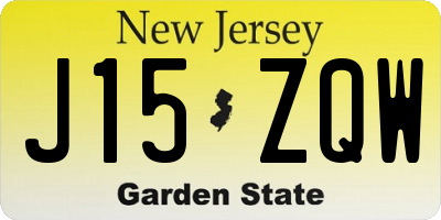NJ license plate J15ZQW