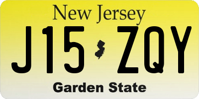 NJ license plate J15ZQY