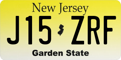 NJ license plate J15ZRF