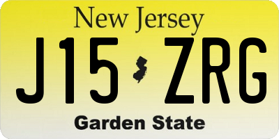 NJ license plate J15ZRG