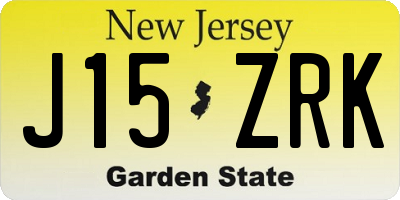 NJ license plate J15ZRK