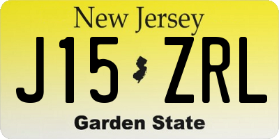 NJ license plate J15ZRL