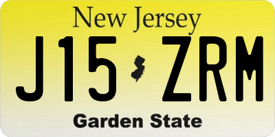 NJ license plate J15ZRM