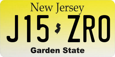 NJ license plate J15ZRO