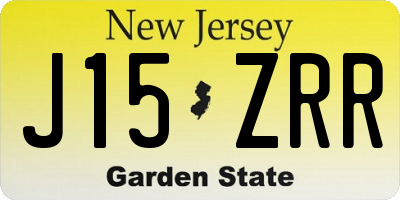 NJ license plate J15ZRR