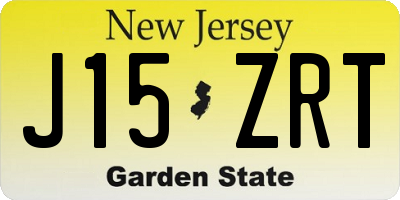 NJ license plate J15ZRT