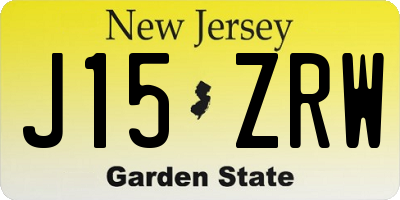 NJ license plate J15ZRW
