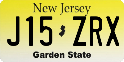 NJ license plate J15ZRX