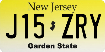 NJ license plate J15ZRY