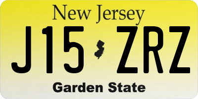 NJ license plate J15ZRZ