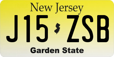 NJ license plate J15ZSB