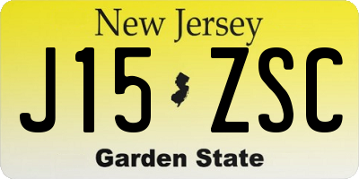 NJ license plate J15ZSC