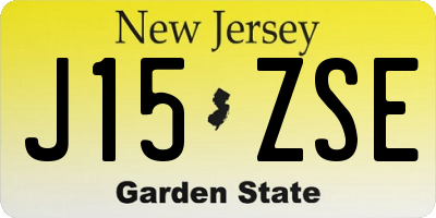NJ license plate J15ZSE