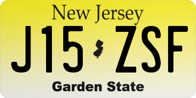 NJ license plate J15ZSF