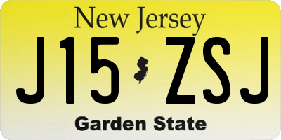 NJ license plate J15ZSJ