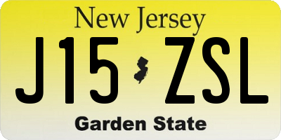 NJ license plate J15ZSL
