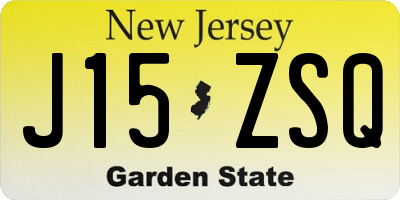 NJ license plate J15ZSQ