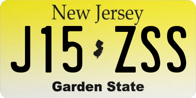 NJ license plate J15ZSS
