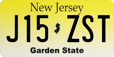 NJ license plate J15ZST
