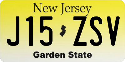 NJ license plate J15ZSV