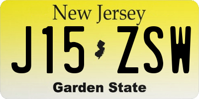 NJ license plate J15ZSW