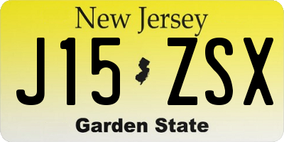 NJ license plate J15ZSX