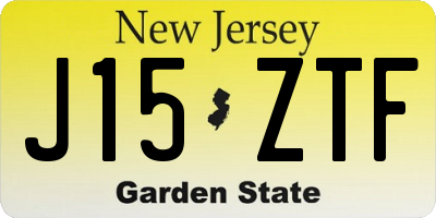 NJ license plate J15ZTF