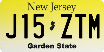 NJ license plate J15ZTM