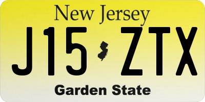 NJ license plate J15ZTX