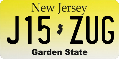 NJ license plate J15ZUG