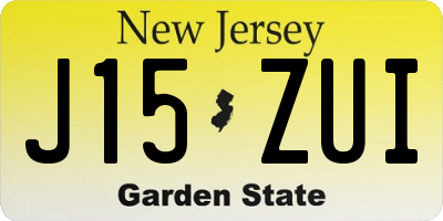 NJ license plate J15ZUI