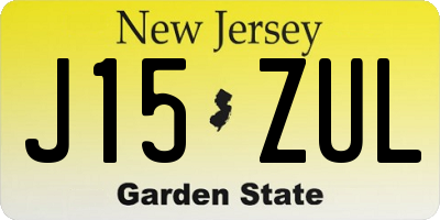 NJ license plate J15ZUL
