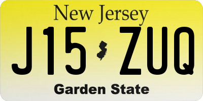 NJ license plate J15ZUQ