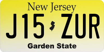 NJ license plate J15ZUR