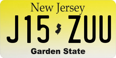 NJ license plate J15ZUU