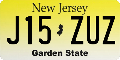 NJ license plate J15ZUZ