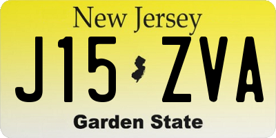 NJ license plate J15ZVA