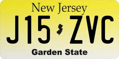 NJ license plate J15ZVC