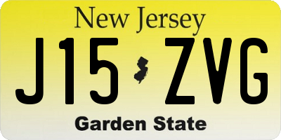 NJ license plate J15ZVG