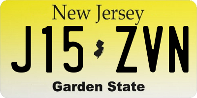 NJ license plate J15ZVN