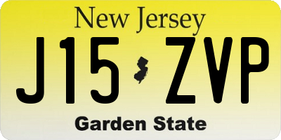 NJ license plate J15ZVP