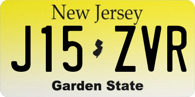 NJ license plate J15ZVR