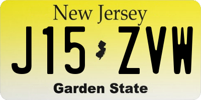 NJ license plate J15ZVW
