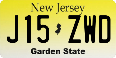 NJ license plate J15ZWD