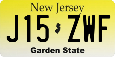 NJ license plate J15ZWF