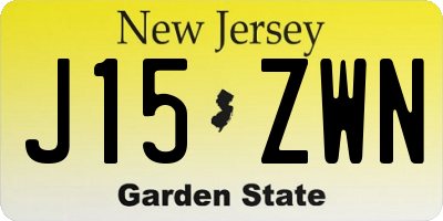 NJ license plate J15ZWN