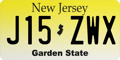 NJ license plate J15ZWX