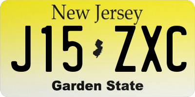 NJ license plate J15ZXC